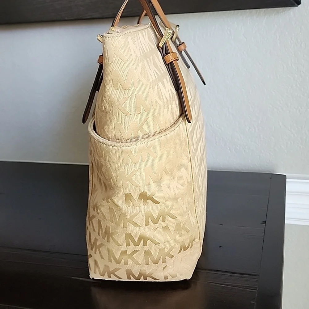 Michael Kors Monogramed Canvas Medium Size Tote/Shoulder Bag